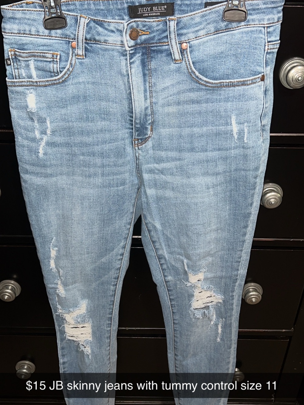 Judy Blue Light Blue Distressed Skinny Jeans - Women's